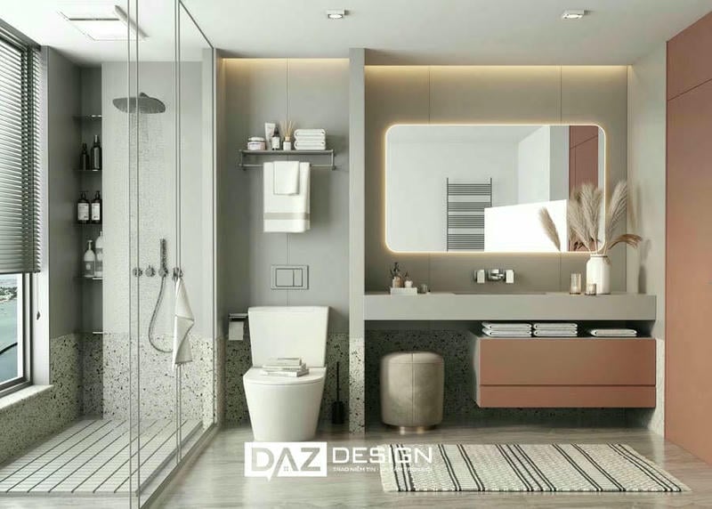 Lavabo treo tường rộng 40-50 cm giúp tiết kiệm sàn và tạo cảm giác thoáng hơn