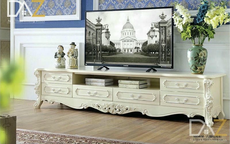 Kệ TV tân cổ điển - nội thất tân cổ điển phòng khách