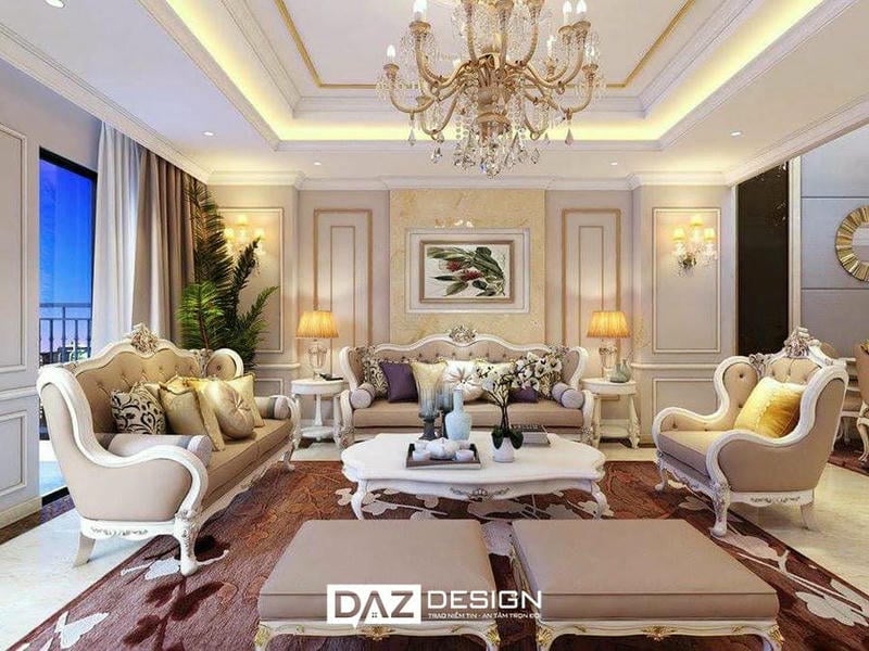 Nội Thất Tân Cổ Điển Phòng Khách Đẳng Cấp