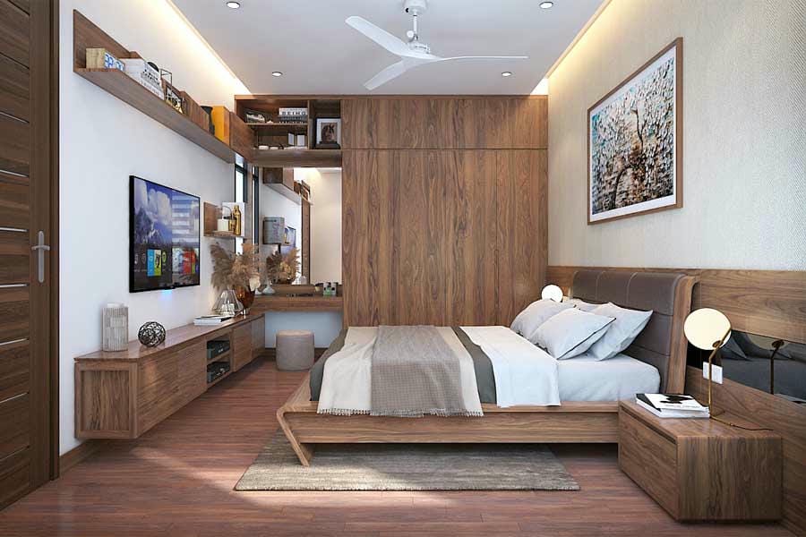 Nội thất chung cư gỗ tự nhiên được nhiều người ưa chuộng