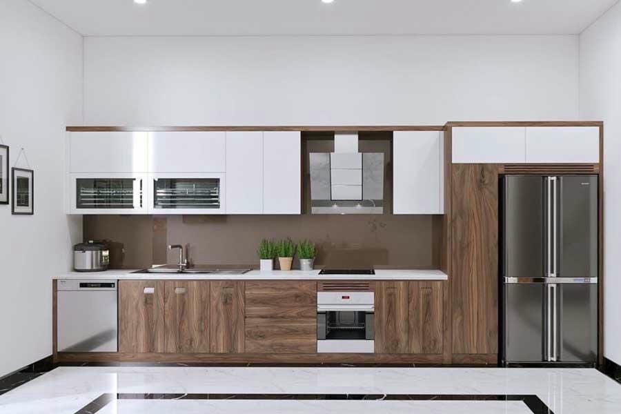 Nội thất chung cư gỗ tự nhiên cực hiện đại cho phòng bếp