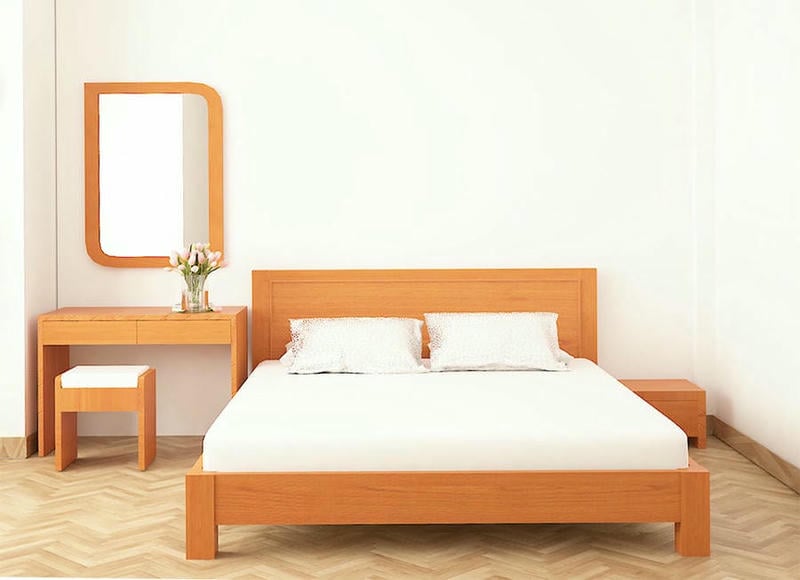 Giường Ngủ Gỗ Veneer Sồi