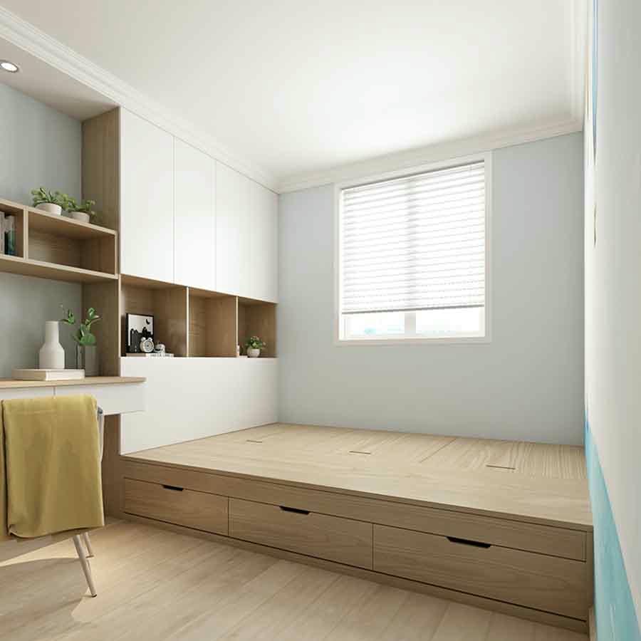 Giường ngủ liền tủ quần áo với 3 ngăn kéo tiện lợi