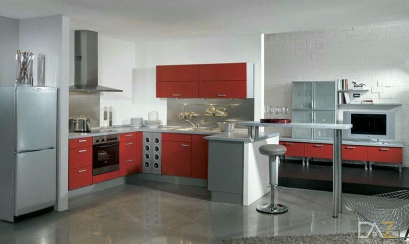 Tủ bếp Acrylic kết hợp màu xám