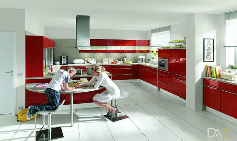 Tủ bếp Acrylic cho căn bếp rộng