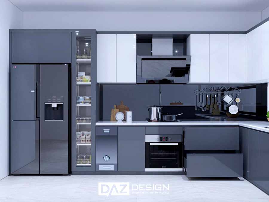 Tủ Bếp Acrylic An Cường Mdf Lõi Xanh Chống Ẩm SHT-26