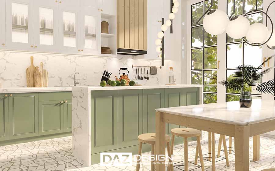 Tủ Bếp Acrylic An Cường Mdf Lõi Xanh Chống Ẩm Az-29