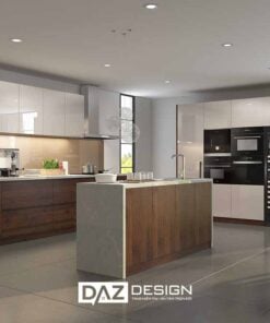 Tủ Bếp Acrylic Bóng Gương An Cường Vân Gỗ AZ-28Tủ Bếp Acrylic Bóng Gương An Cường Vân Gỗ AZ-28