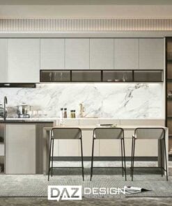 Tủ Bếp Mdf An Cường Az-03 Phủ Acrylic, Melamine, Laminate