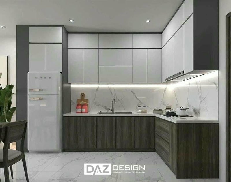 Tủ Bếp Mdf An Cường Az-13 Nhựa, Acrylic, Laminate