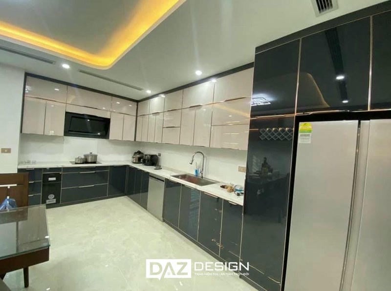Tủ Bếp Mdf An Cường Az-23 Phủ Acrylic, Laminate, Melamine