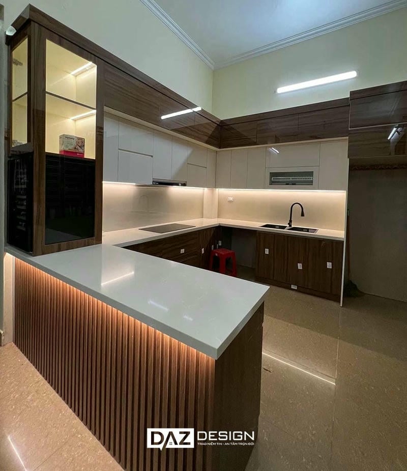 Tủ Bếp Mdf An Cường SHT-25 Picomat, Laminate, Acrylic