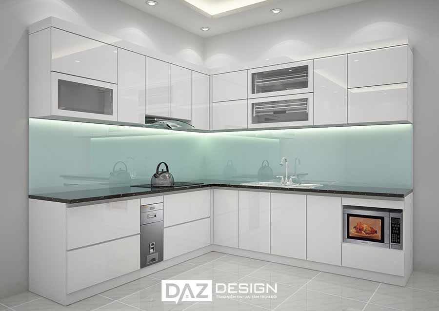 Tủ Bếp Mdf Lõi Xanh Chống Ẩm An Cường Cánh Phủ Acrylic Az-37