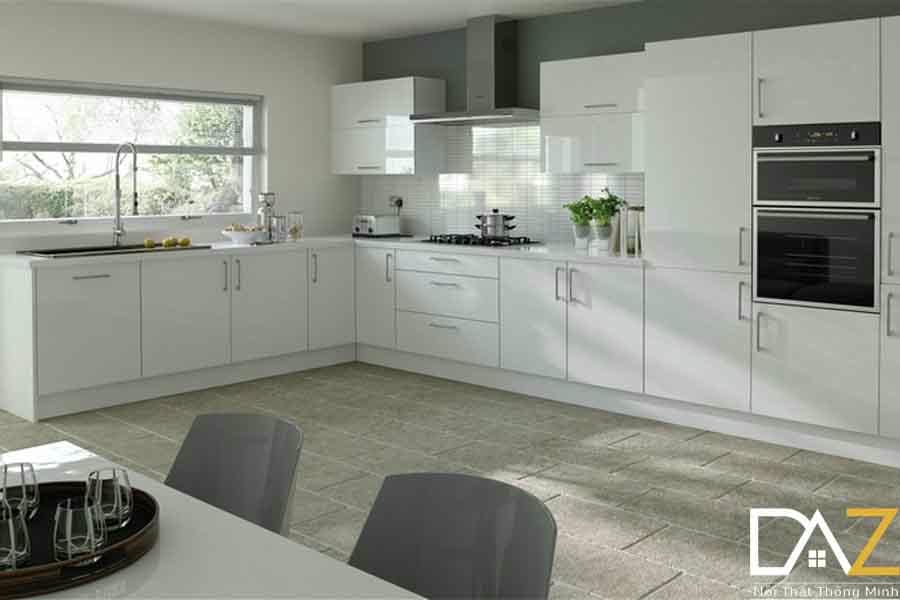 Tủ bếp Acrylic SHT-15 kiểu dáng chữ L hòa mình vào thiên nhiên