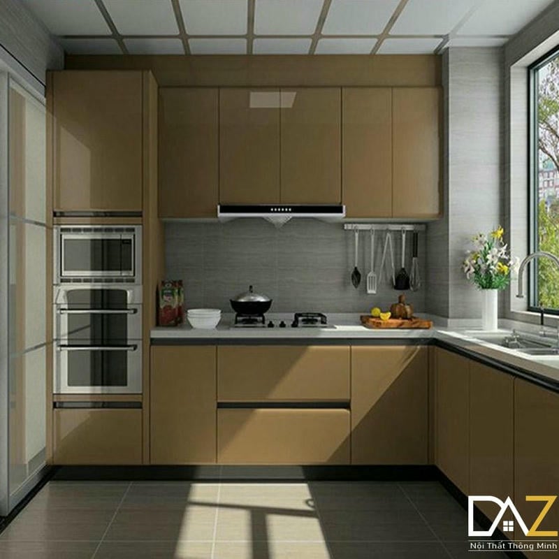 Tủ bếp Acrylic SHT-05 - che dấu bụi bẩn hiệu quả