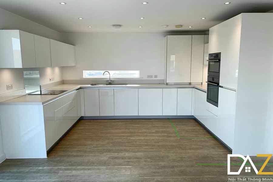 Tủ bếp Acrylic SHT-15 dành cho căn bếp thiếu ánh sáng
