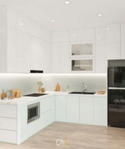 Tủ Bếp MDF An Cường AZ-03 Phủ Acrylic, Melamine, Laminatetu bep mdf an cuong AZ 03