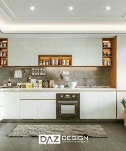 Tủ Bếp Mdf An Cường Cánh Phủ Melamin Daz-03