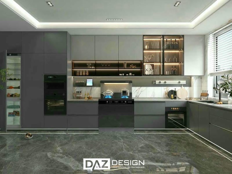 Tủ Bếp Gỗ Mdf Lõi Xanh Chống Ẩm Thái Lan Phủ Melamine