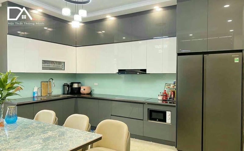 Công trình tủ bếp Acrylic nhà Chị Dung - Tam Hiệp- Hà Nội