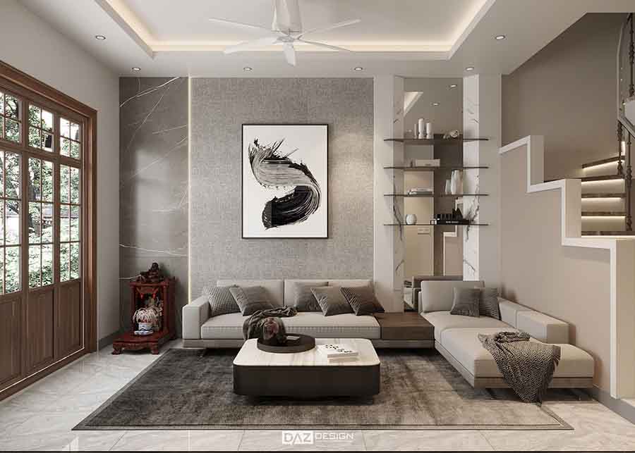 Phòng khách thiết kế mở thông thoáng