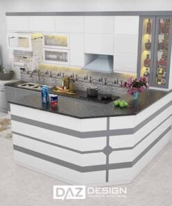 Tủ Bếp Acrylic Az-38 Mdf Lõi Xanh Chống Ẩm An Cường