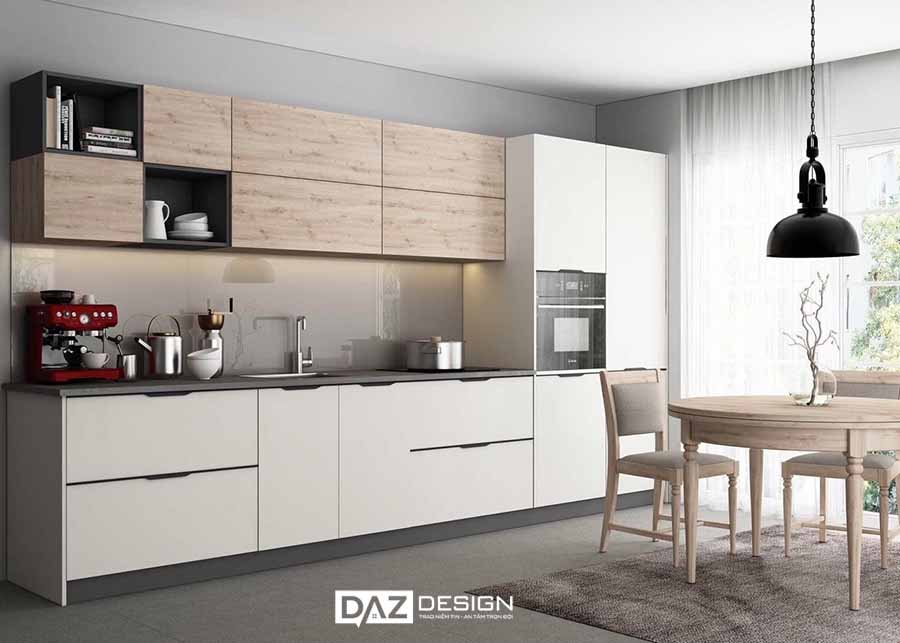 Tủ Bếp Acrylic Az-38 Mdf Lõi Xanh Chống Ẩm An Cường