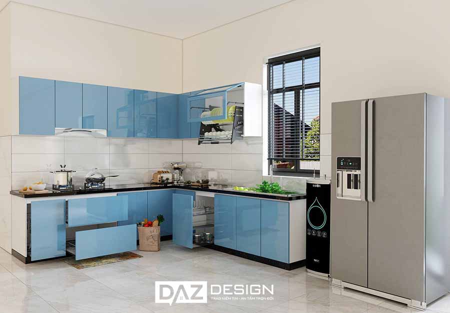 Tủ Bếp Mdf Lõi Xanh An Cường Chống Ẩm Phủ Acrylic Az-39