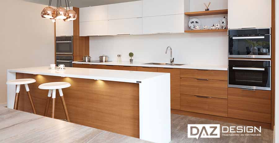 Tủ Bếp MDF An Cường Cánh Phủ Melamine DAZ-AC02