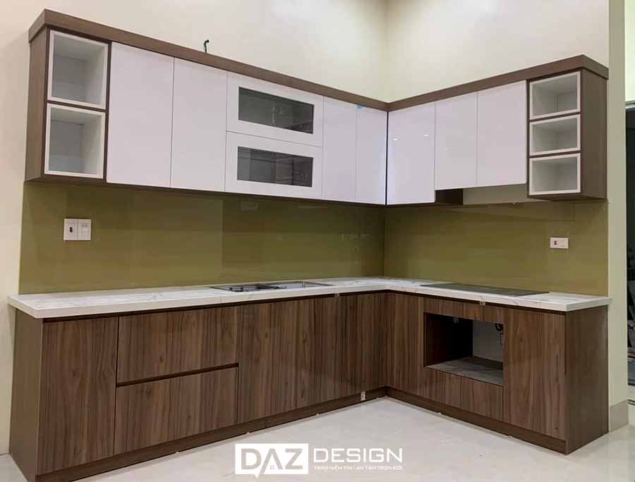 Tủ Bếp MDF An Cường Cánh Phủ Melamine DAZ-AC02