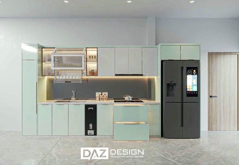 Tủ Bếp Laminate Daz-01 Mdf Thái Lan Lõi Xanh Chống Ẩm