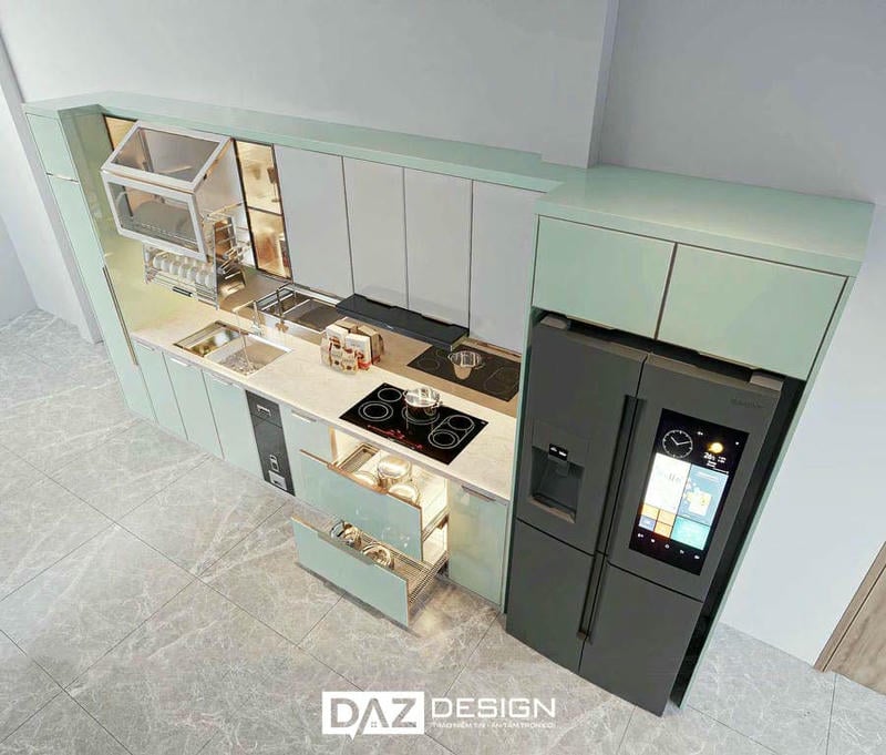Tủ Bếp Laminate DAZ-TL17 MDF Thái Lan Lõi Xanh Chống Ẩm