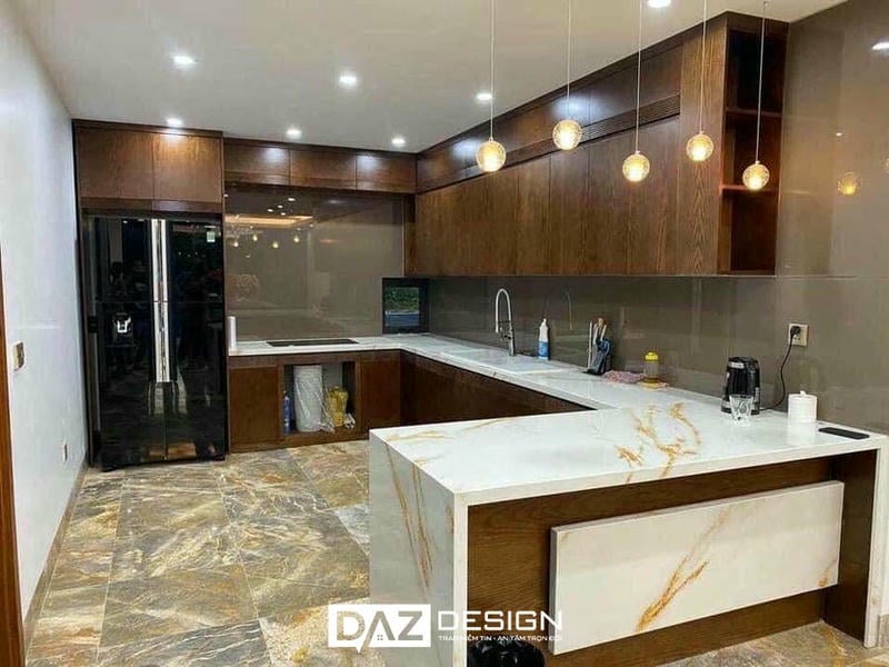 Tủ Bếp Laminate Daz-06 Mdf An Cường Lõi Xanh