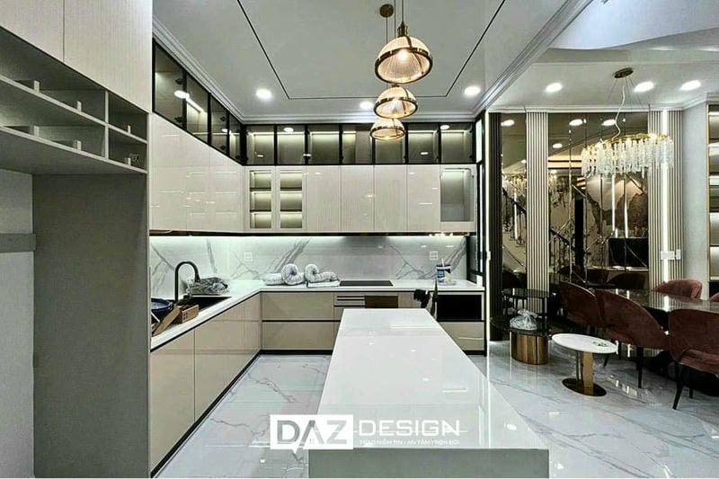 Tủ Bếp Laminate Daz-12 Mdf An Cường Lõi Xanh Chống Ẩm