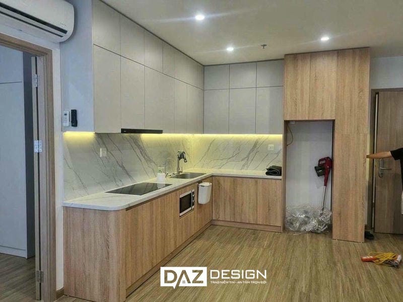 Tủ Bếp Laminate Daz-12 Mdf An Cường Lõi Xanh Chống Ẩm