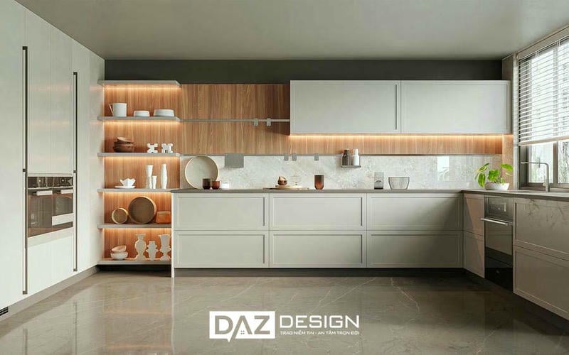 Tủ Bếp Laminate Daz-16 Mdf An Cường Lõi Xanh Chống Ẩm