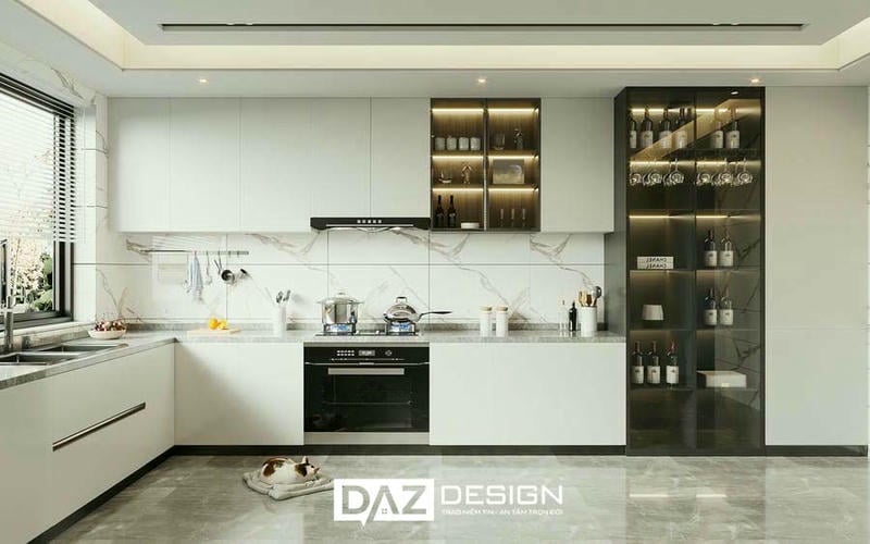 Tủ Bếp Laminate Daz-16 Mdf An Cường Lõi Xanh Chống Ẩm
