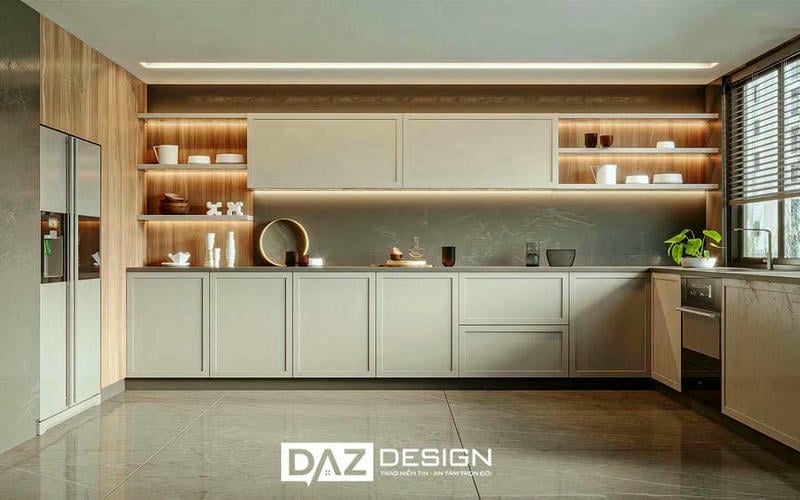 Tủ Bếp Laminate Daz-tl2 Chữ I, L, U Mdf Thái Lan Lõi Xanh