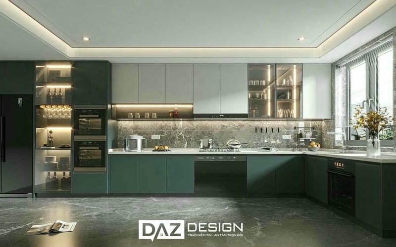 Tủ Bếp Laminate Daz-tl2 Chữ I, L, U Mdf Thái Lan Lõi Xanh 3