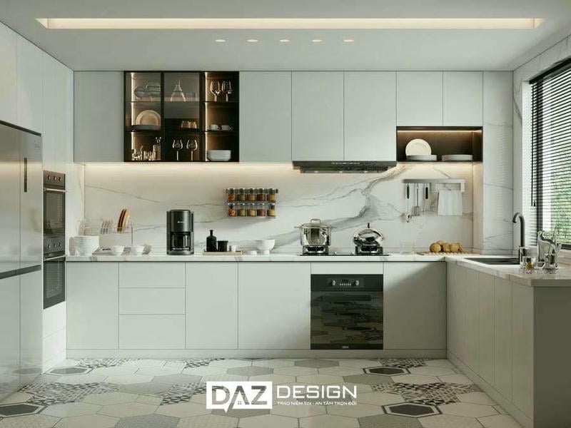 Tủ Bếp Laminate Daz-tl3 Chữ I, L, U Mdf Thái Lan Lõi Xanh