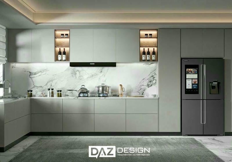 Tủ Bếp Laminate Daz-tl3 Chữ I, L, U Mdf Thái Lan Lõi Xanh3