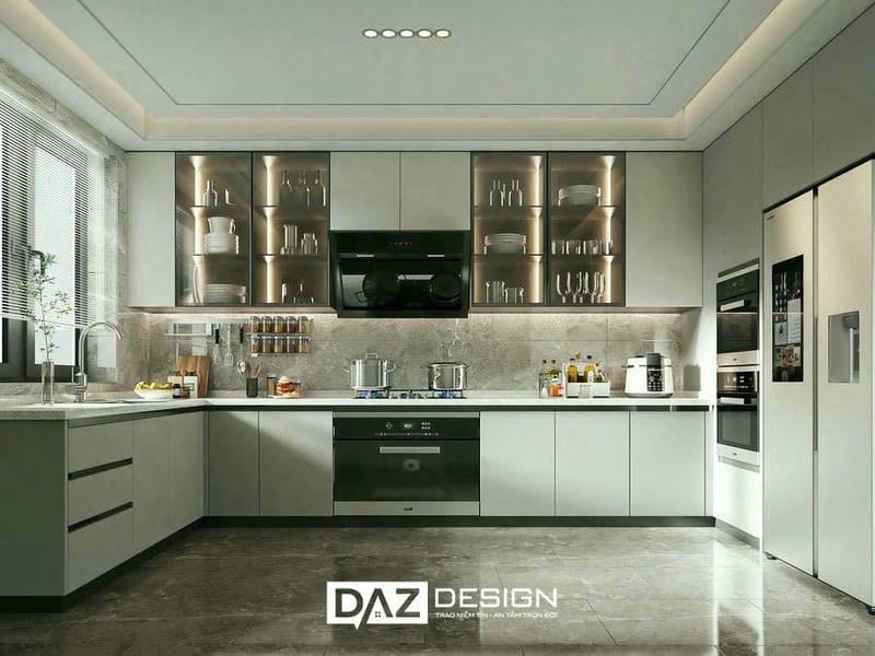 Tủ Bếp Laminate Daz-tl5 Chữ I, L, U Mdf Thái Lan Lõi Xanh
