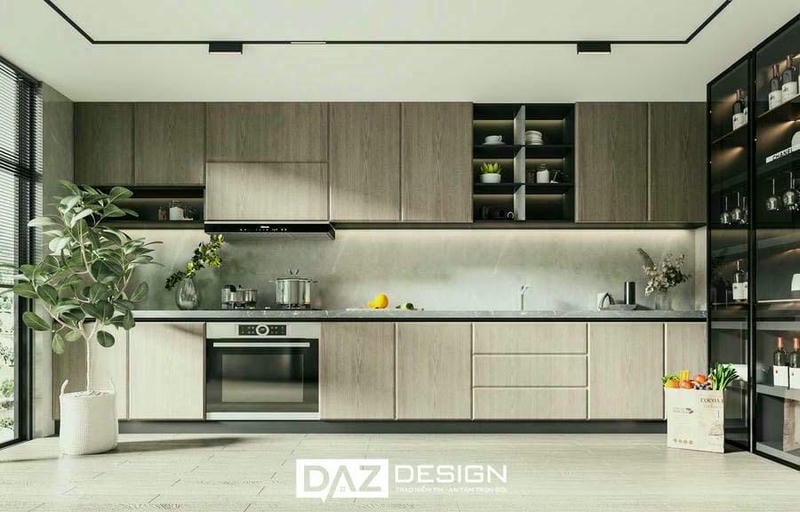 Tủ Bếp Laminate Daz-tl5 Chữ I, L, U Mdf Thái Lan Lõi Xanh