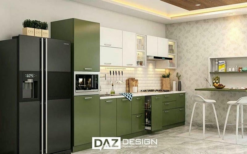 Tủ Bếp Mdf Phủ Laminate Daz-05 An Cường Lõi Xanh