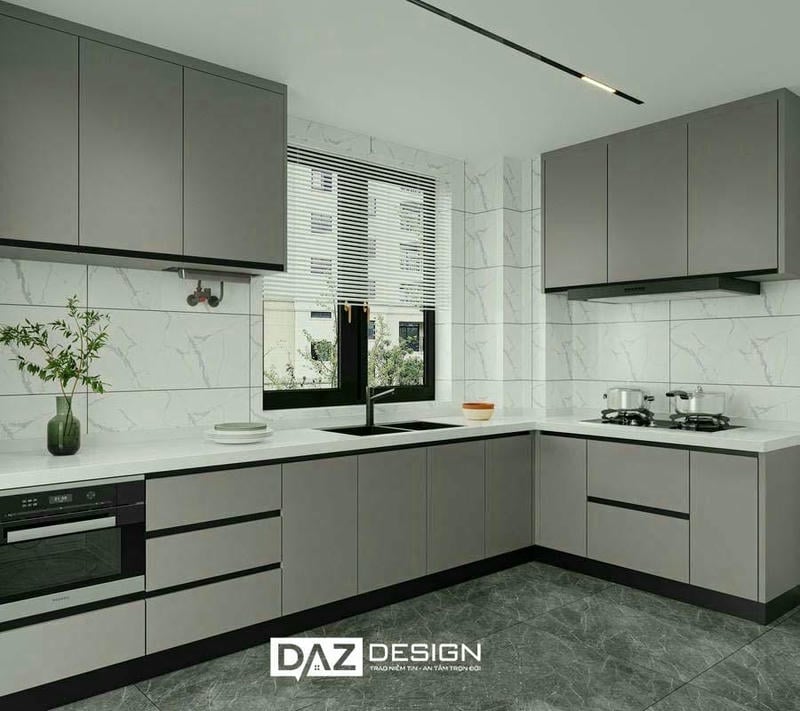 Tủ Bếp Mdf Thái Lan Cánh Phủ Laminate Daz-tl12 Chữ I, L, U
