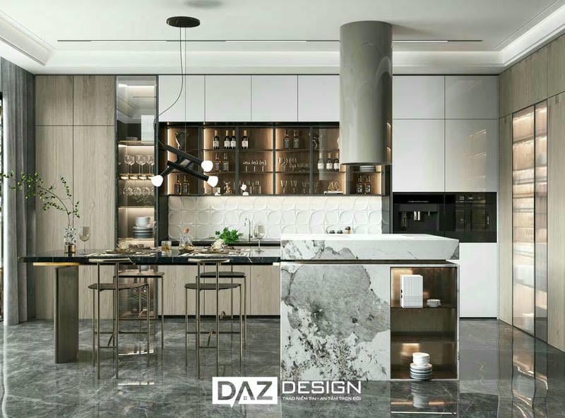 Tủ Bếp Mdf Thái Lan Cánh Phủ Laminate Daz-tl13 Chữ I, L, U