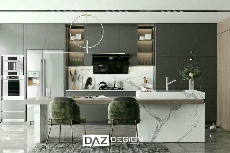 Tủ Bếp Mdf Thái Lan Cánh Phủ Laminate Daz-tl13 Chữ I, L, U