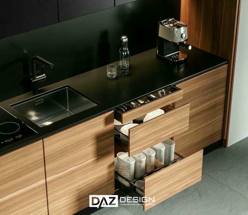 Tủ Bếp Mdf Thái Lan Lõi Xanh Phủ Laminate Daz-tl8 Chữ I, L, U