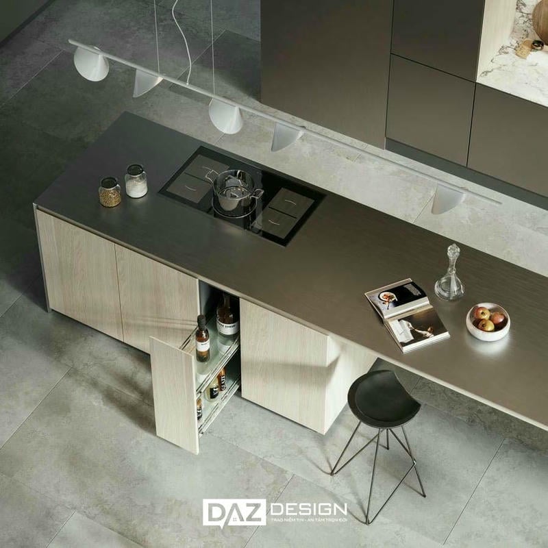 Tủ Bếp Mdf Thái Lan Lõi Xanh Phủ Laminate Daz-tl9 Chữ I, L, U