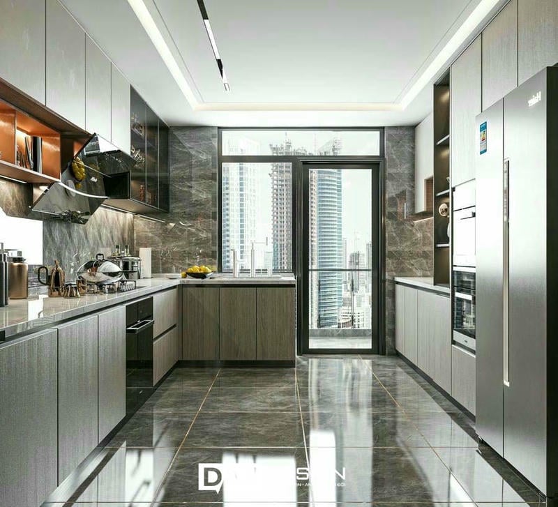 Tủ Bếp Mdf Thái Lan Lõi Xanh Phủ Laminate Daz-tl9 Chữ I, L, U